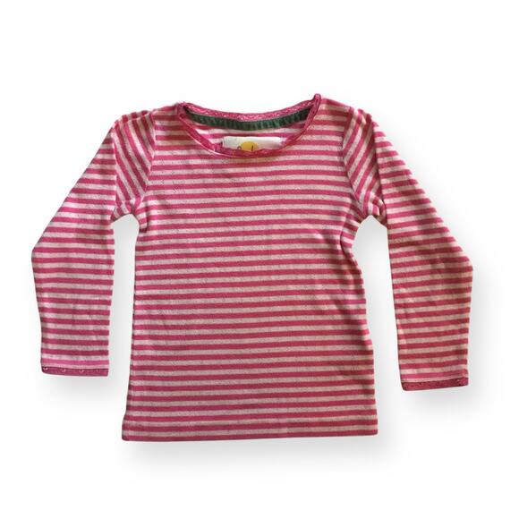 Mini Boden pink stripe pointelle top - Picture 1 of 4